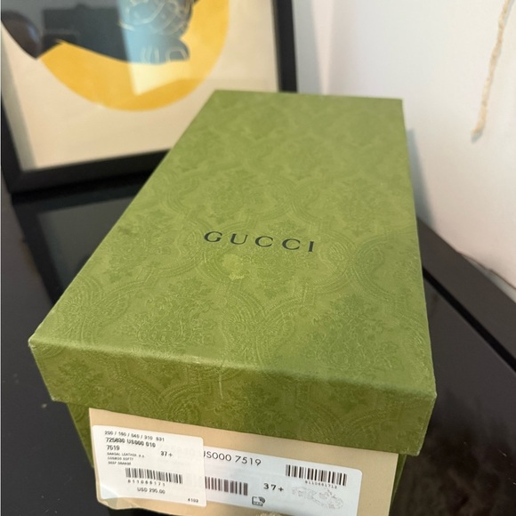 Gucci  Deep Orange G Interlocking Cut Out Espadrille Sandals -Box & Dust Bag 37 - Picture 8 of 10